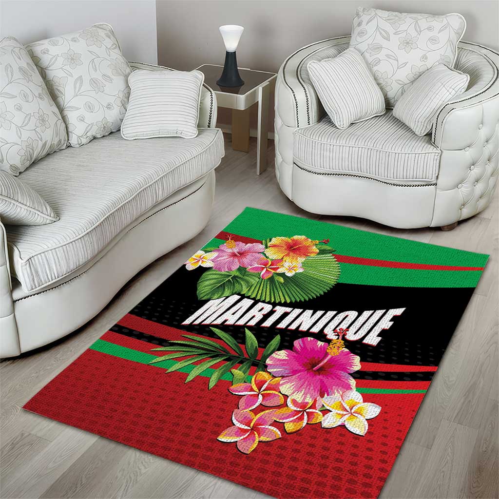 Personalized Martinique Tropical Flower Area Rug Matinik Beautiful Island
