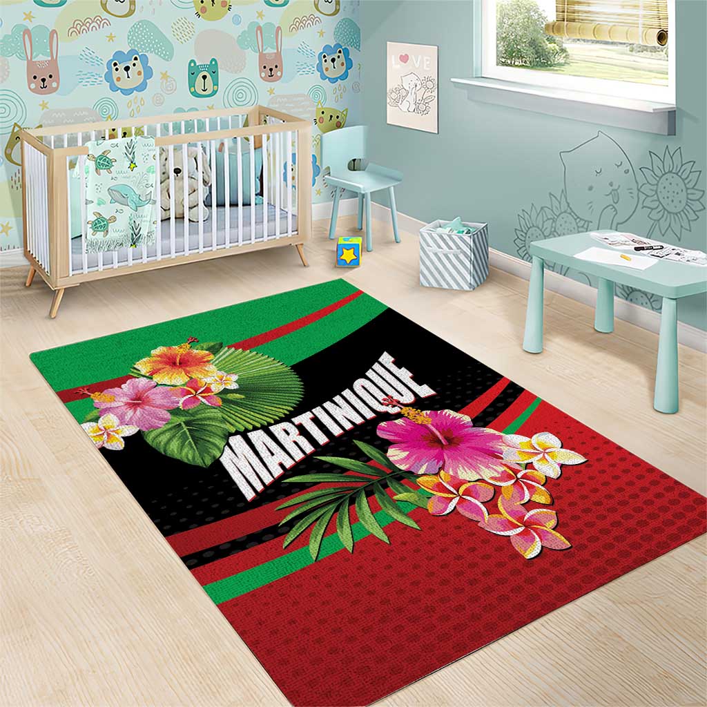 Personalized Martinique Tropical Flower Area Rug Matinik Beautiful Island