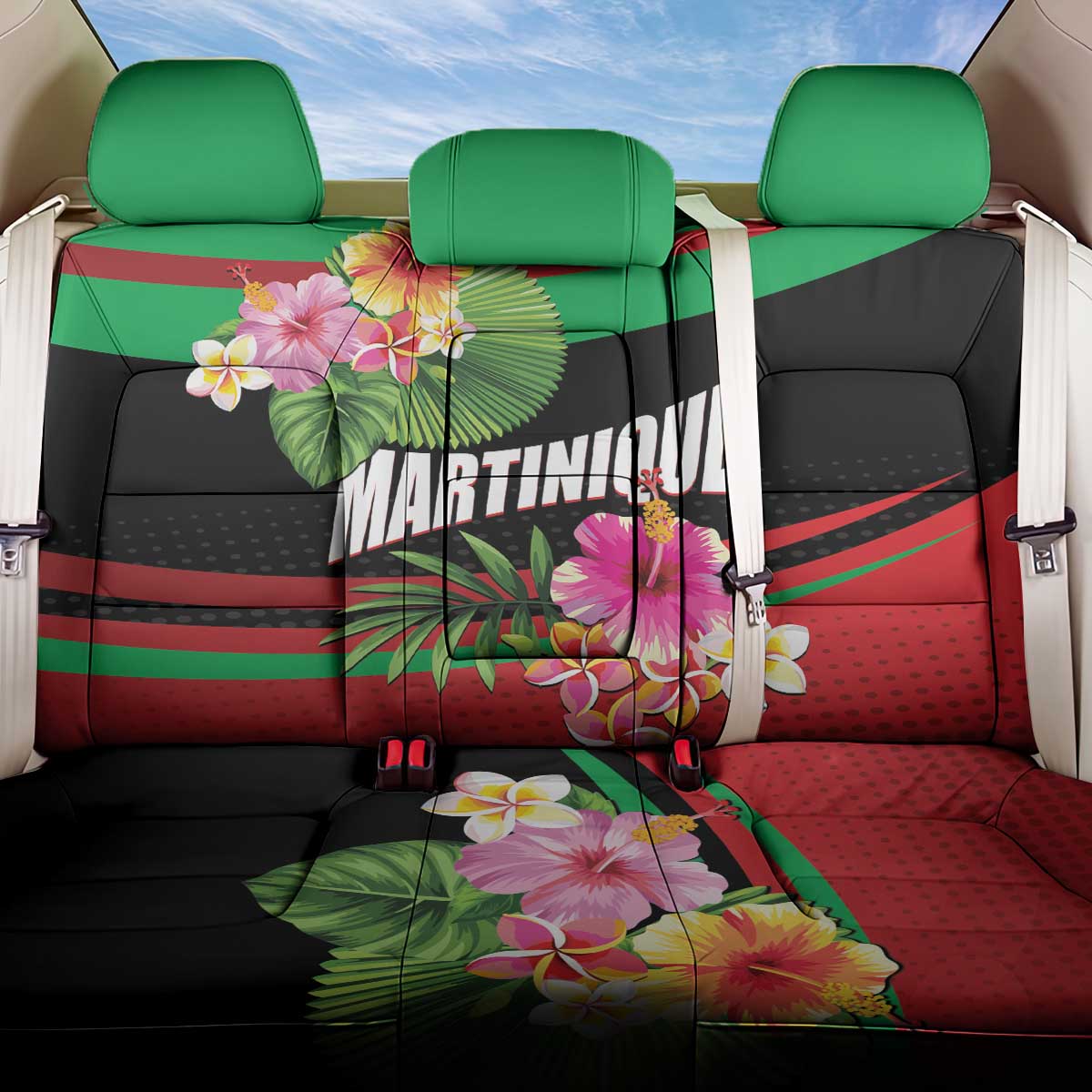 Personalized Martinique Tropical Flower Back Car Seat Cover Matinik Beautiful Island