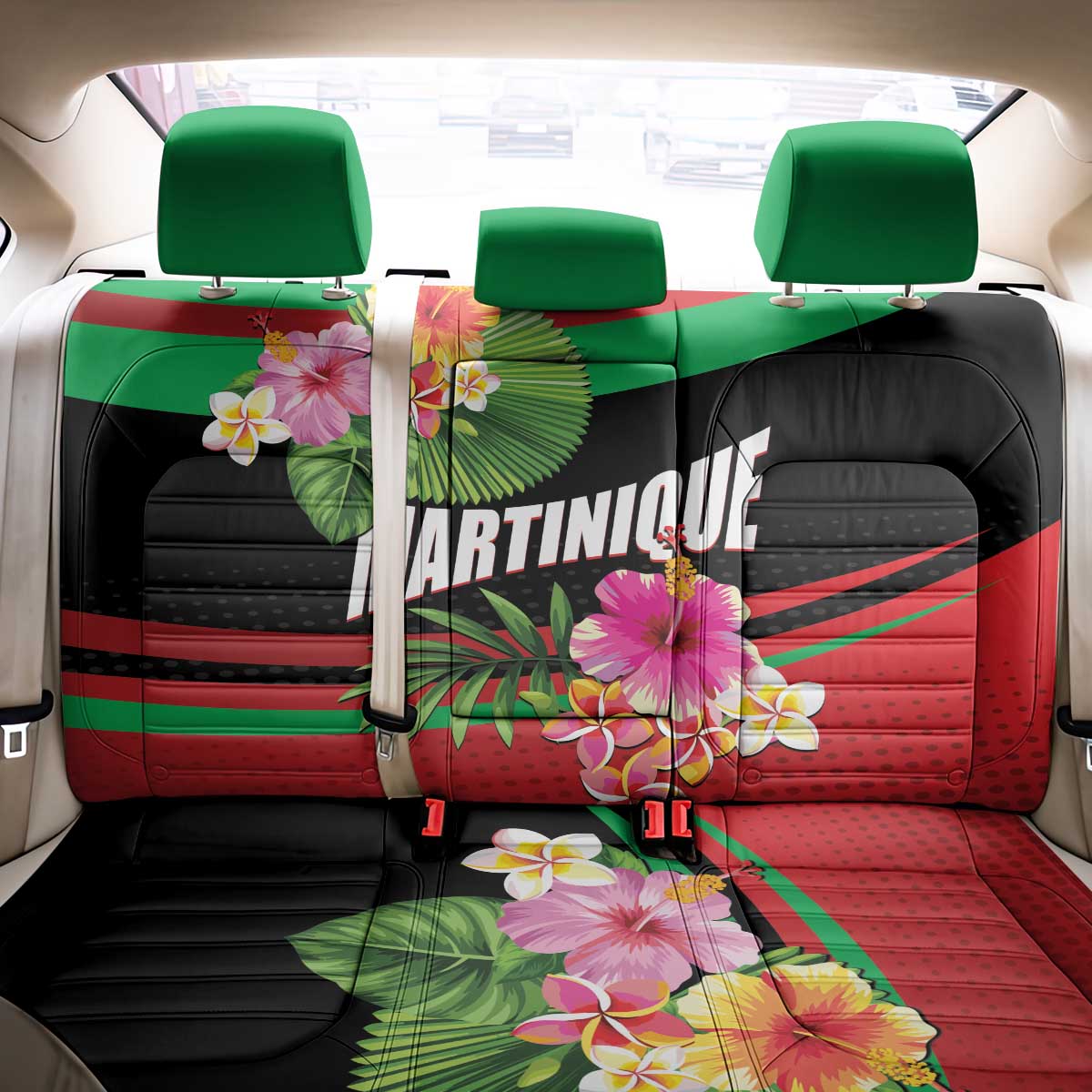 Personalized Martinique Tropical Flower Back Car Seat Cover Matinik Beautiful Island