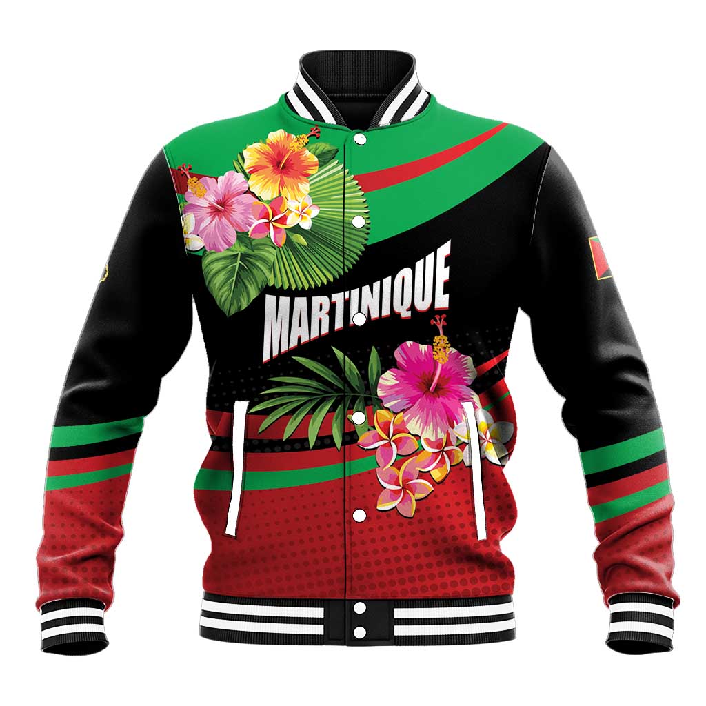 Personalized Martinique Tropical Flower Baseball Jacket Matinik Beautiful Island