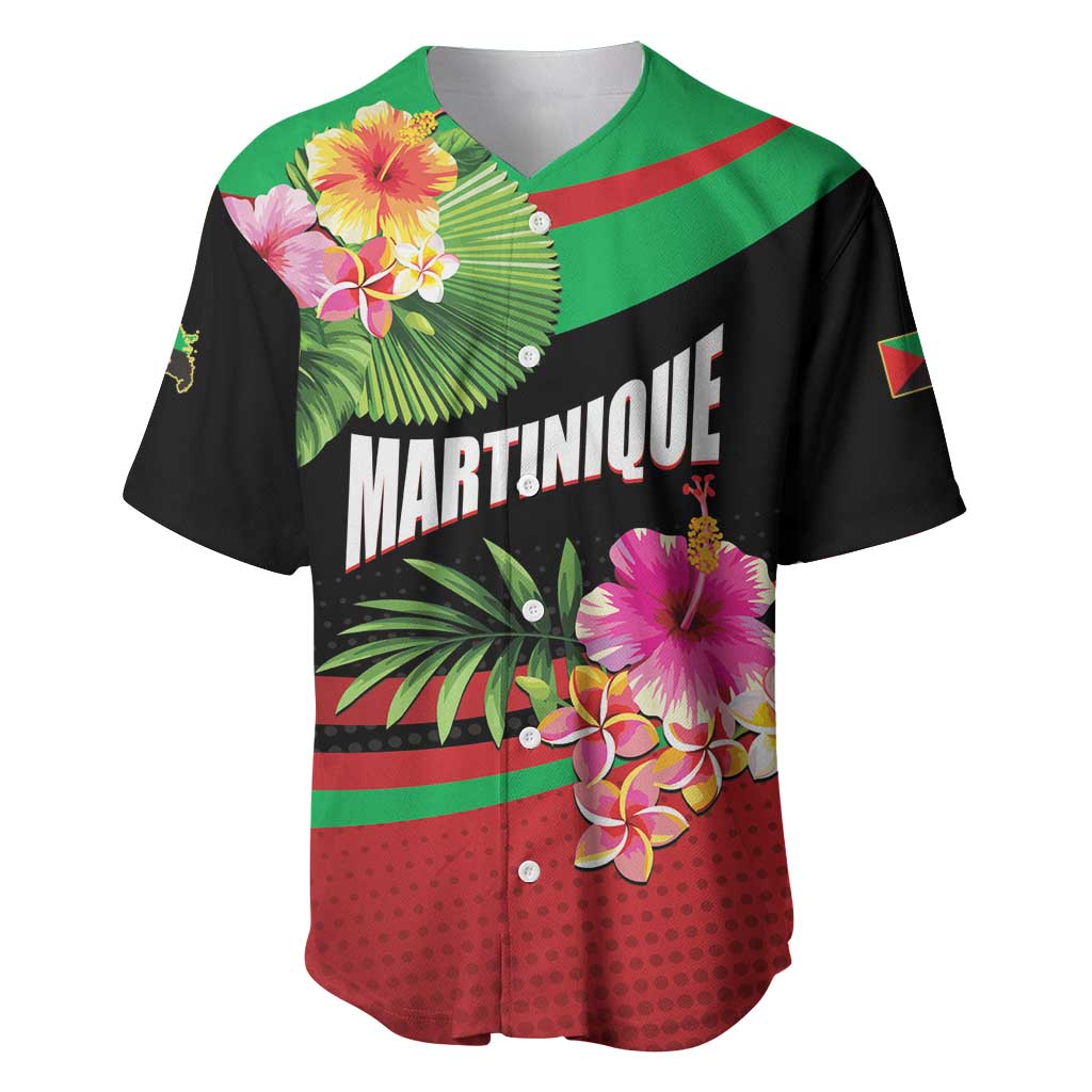 Personalized Martinique Tropical Flower Baseball Jersey Matinik Beautiful Island