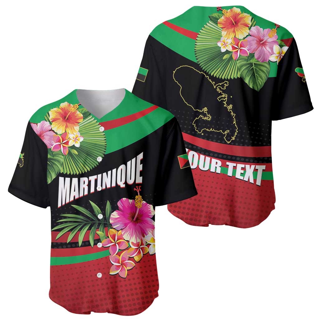 Personalized Martinique Tropical Flower Baseball Jersey Matinik Beautiful Island