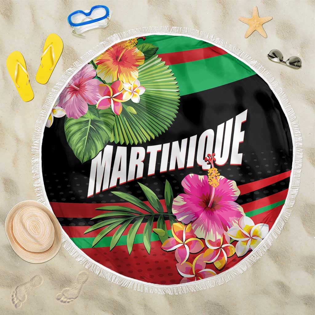 Personalized Martinique Tropical Flower Beach Blanket Matinik Beautiful Island