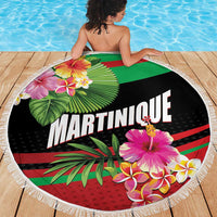 Personalized Martinique Tropical Flower Beach Blanket Matinik Beautiful Island