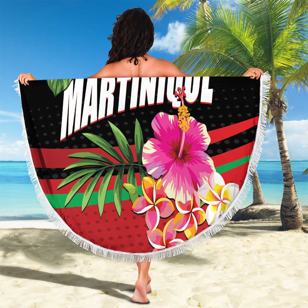 Personalized Martinique Tropical Flower Beach Blanket Matinik Beautiful Island