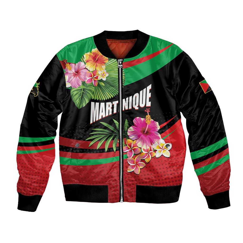 Personalized Martinique Tropical Flower Bomber Jacket Matinik Beautiful Island