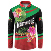 Personalized Martinique Tropical Flower Button Sweatshirt Matinik Beautiful Island