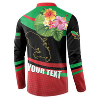 Personalized Martinique Tropical Flower Button Sweatshirt Matinik Beautiful Island