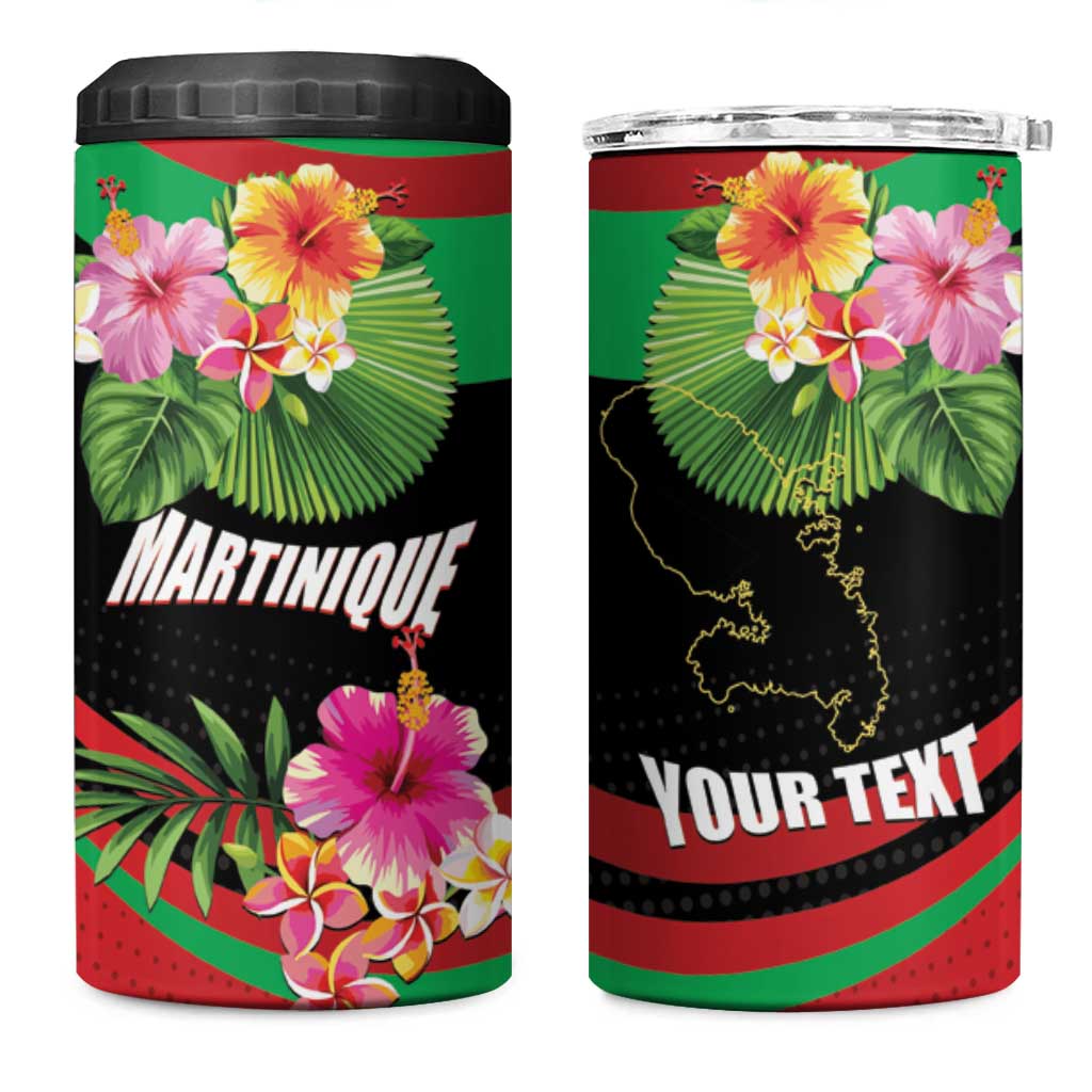 Personalized Martinique Tropical Flower 4 in 1 Can Cooler Tumbler Matinik Beautiful Island