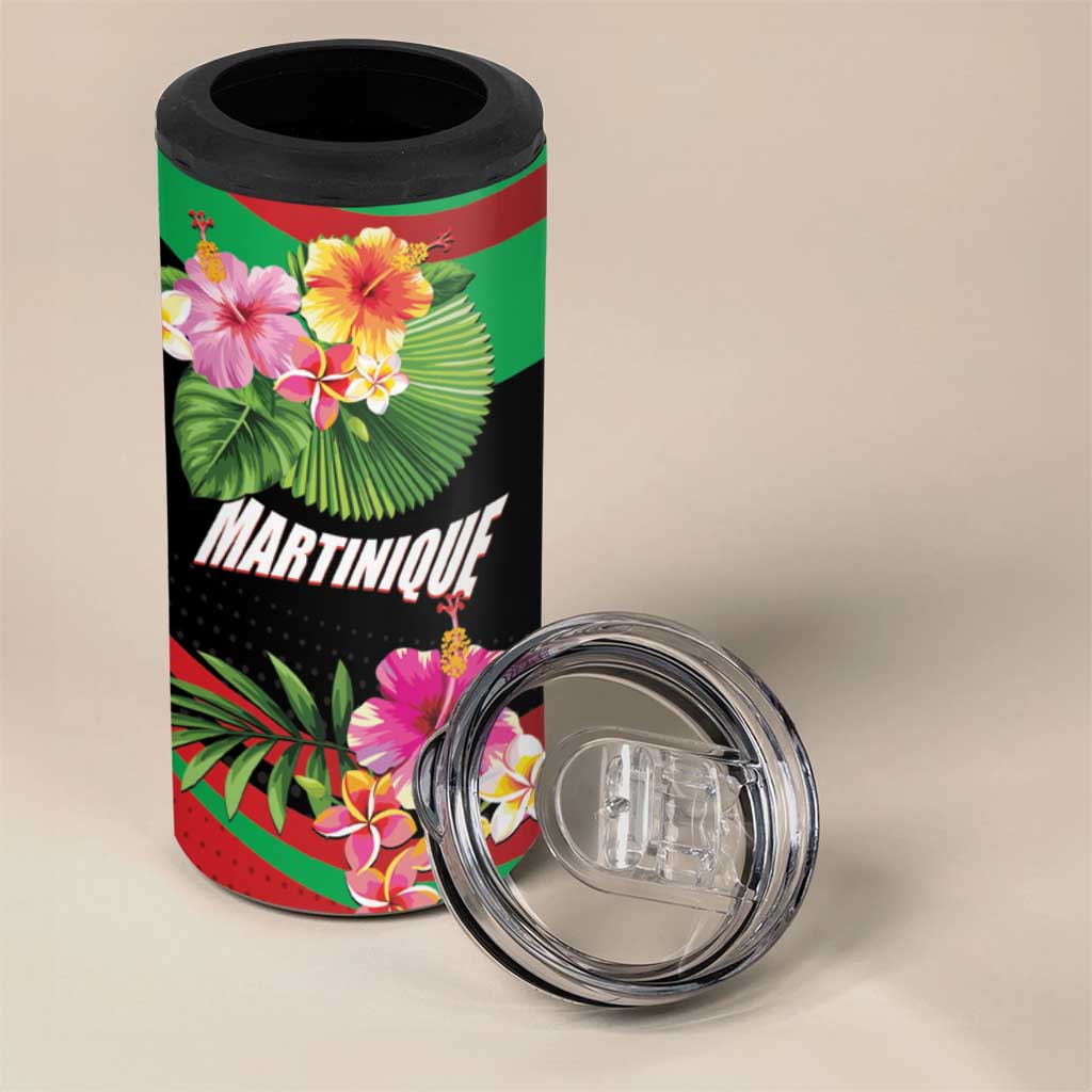 Personalized Martinique Tropical Flower 4 in 1 Can Cooler Tumbler Matinik Beautiful Island