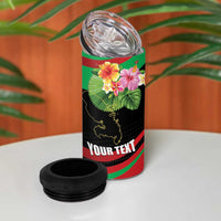 Personalized Martinique Tropical Flower 4 in 1 Can Cooler Tumbler Matinik Beautiful Island