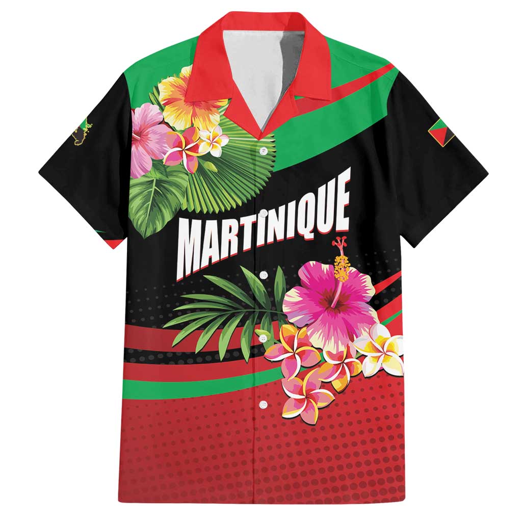 Personalized Martinique Tropical Flower Family Matching Long Sleeve Bodycon Dress and Hawaiian Shirt Matinik Beautiful Island