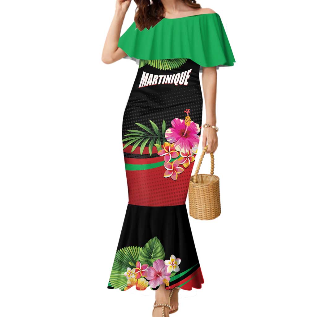 Personalized Martinique Tropical Flower Family Matching Mermaid Dress and Hawaiian Shirt Matinik Beautiful Island