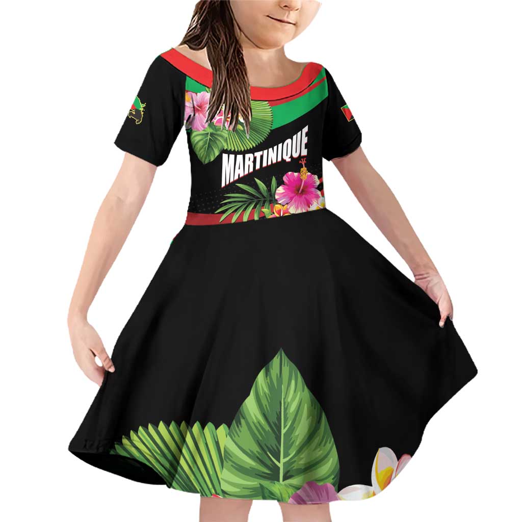 Personalized Martinique Tropical Flower Family Matching Off Shoulder Short Dress and Hawaiian Shirt Matinik Beautiful Island