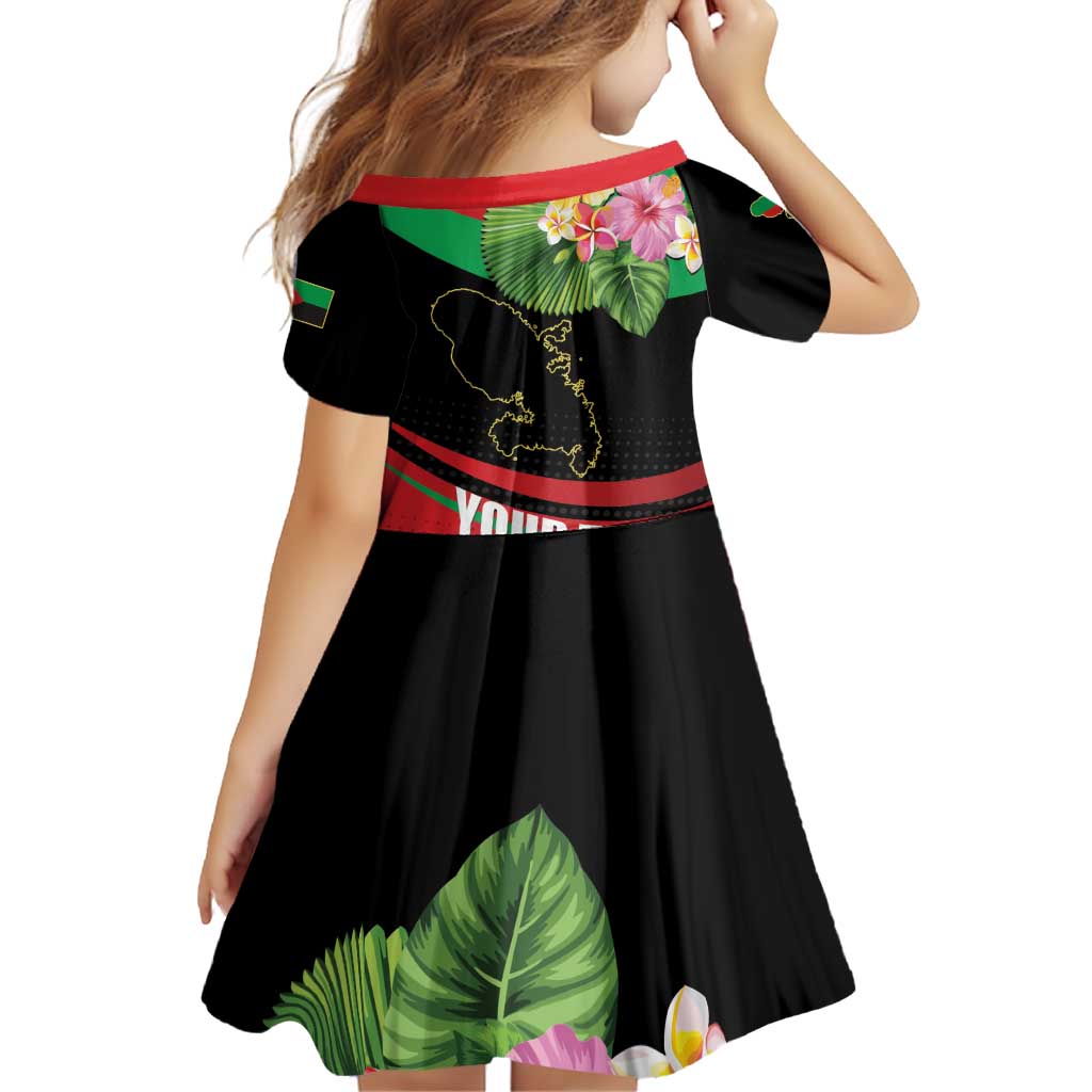 Personalized Martinique Tropical Flower Family Matching Off Shoulder Short Dress and Hawaiian Shirt Matinik Beautiful Island