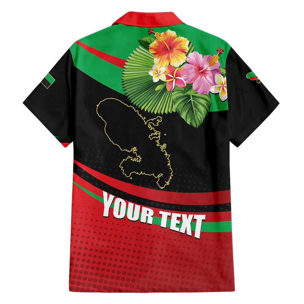 Personalized Martinique Tropical Flower Family Matching Off Shoulder Short Dress and Hawaiian Shirt Matinik Beautiful Island
