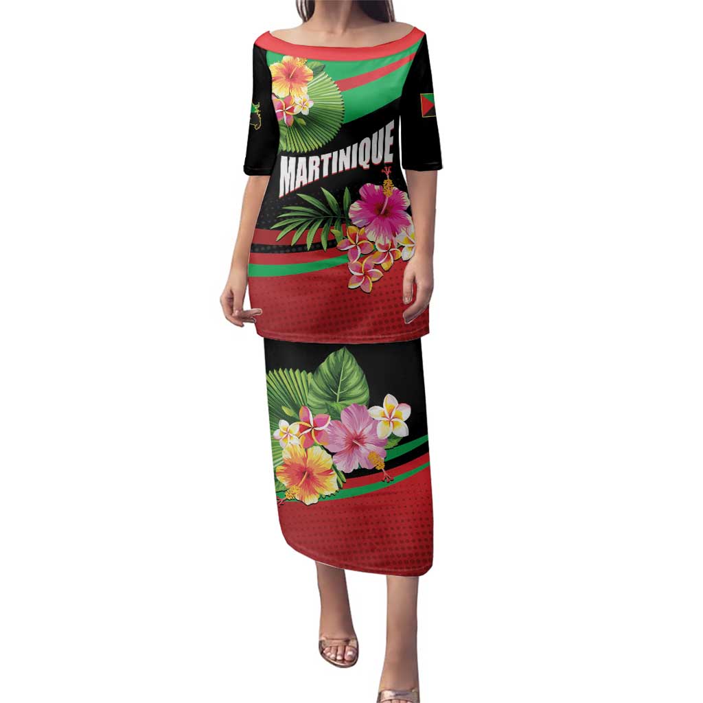 Personalized Martinique Tropical Flower Family Matching Puletasi and Hawaiian Shirt Matinik Beautiful Island