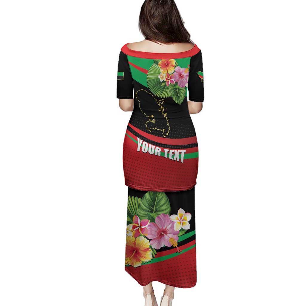 Personalized Martinique Tropical Flower Family Matching Puletasi and Hawaiian Shirt Matinik Beautiful Island