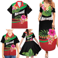 Personalized Martinique Tropical Flower Family Matching Summer Maxi Dress and Hawaiian Shirt Matinik Beautiful Island