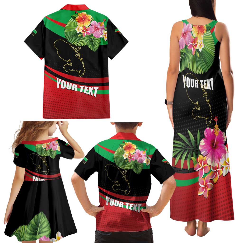 Personalized Martinique Tropical Flower Family Matching Tank Maxi Dress and Hawaiian Shirt Matinik Beautiful Island