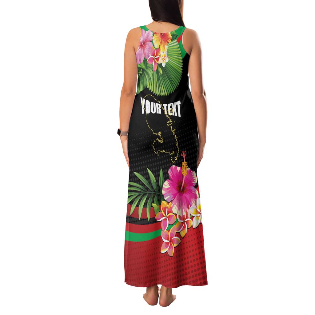 Personalized Martinique Tropical Flower Family Matching Tank Maxi Dress and Hawaiian Shirt Matinik Beautiful Island