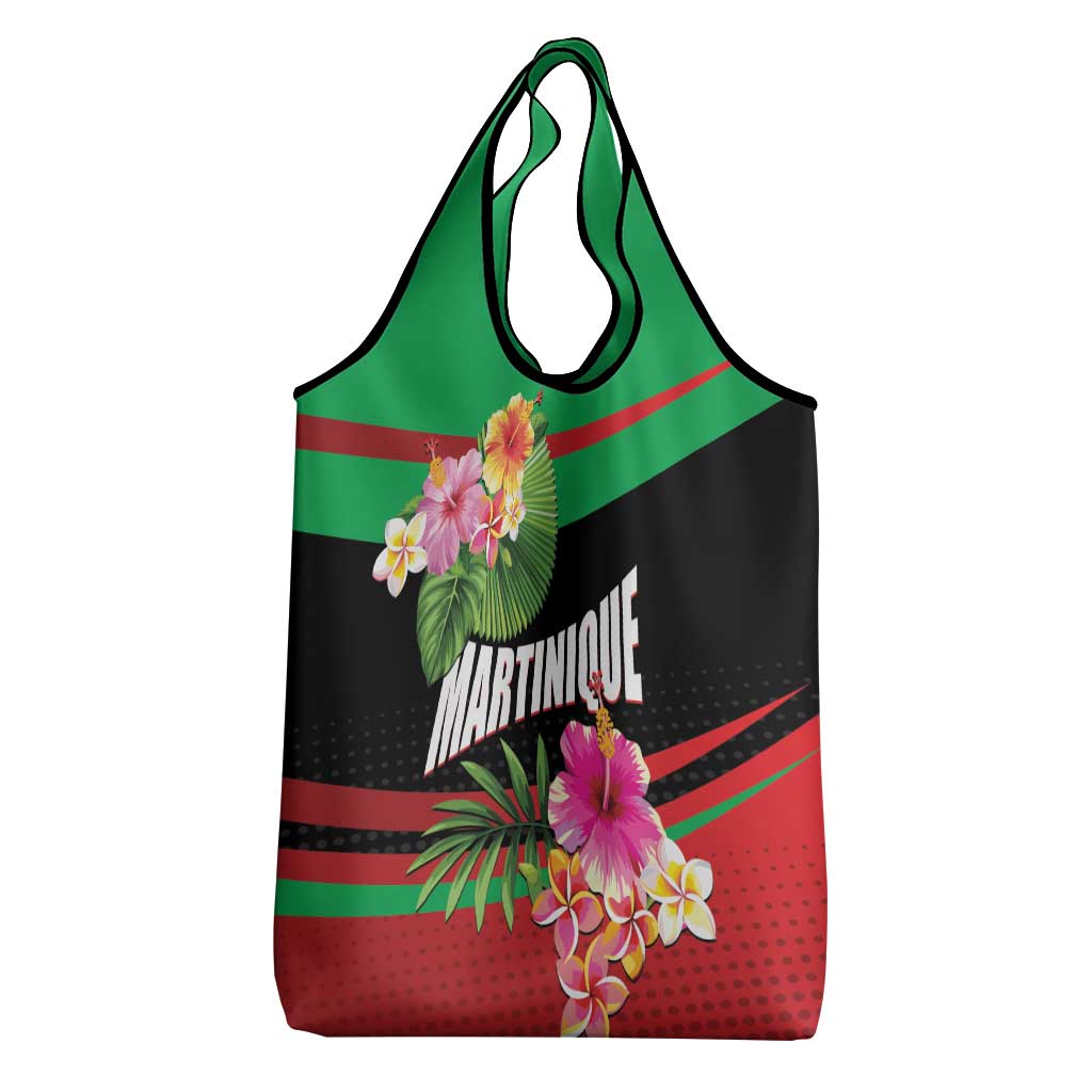Personalized Martinique Tropical Flower Grocery Bag Matinik Beautiful Island