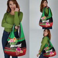 Personalized Martinique Tropical Flower Grocery Bag Matinik Beautiful Island