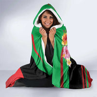 Personalized Martinique Tropical Flower Hooded Blanket Matinik Beautiful Island