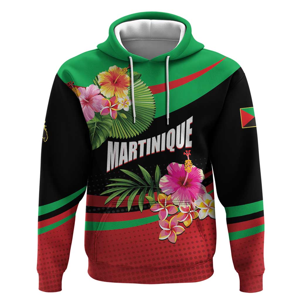 Personalized Martinique Tropical Flower Hoodie Matinik Beautiful Island