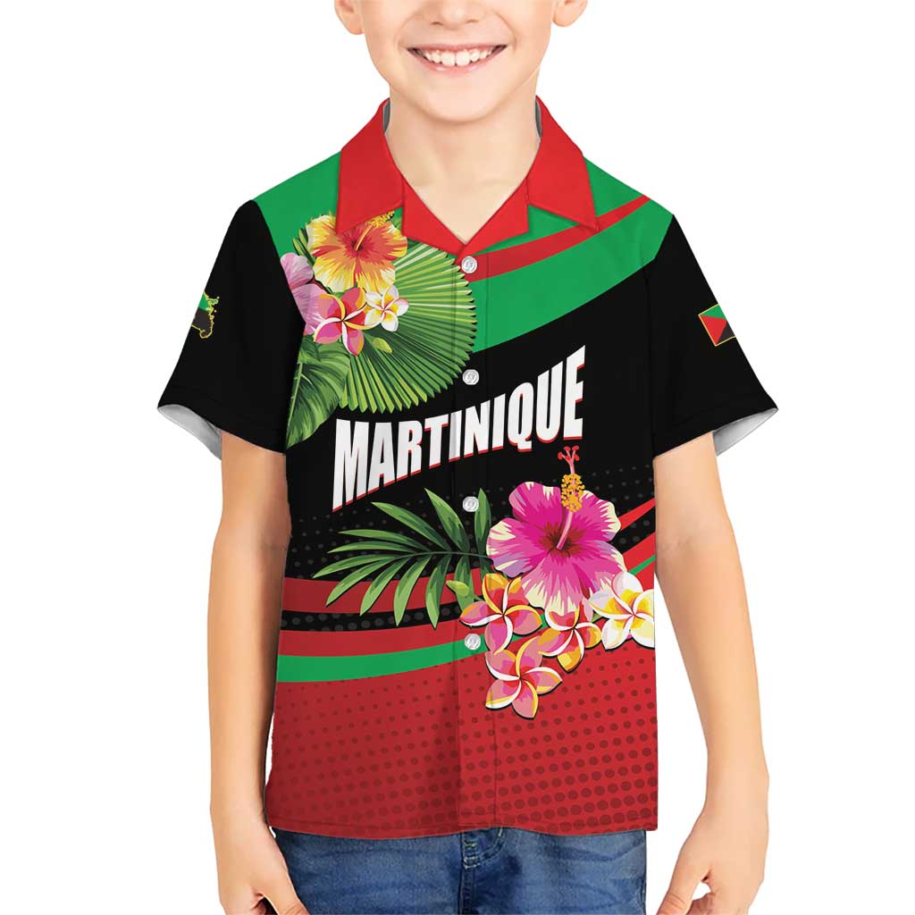 Personalized Martinique Tropical Flower Kid Hawaiian Shirt Matinik Beautiful Island