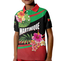 Personalized Martinique Tropical Flower Kid Polo Shirt Matinik Beautiful Island