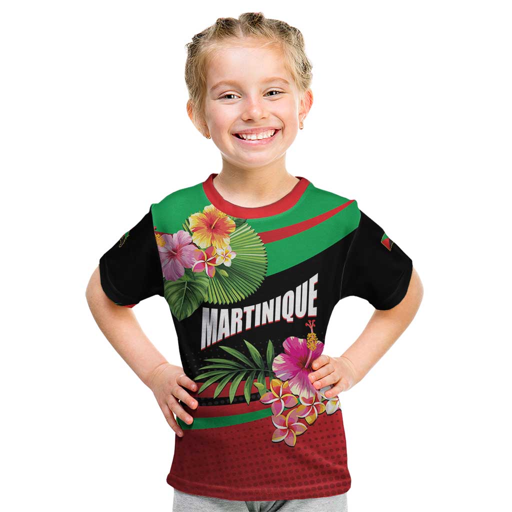 Personalized Martinique Tropical Flower Kid T Shirt Matinik Beautiful Island