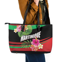 Personalized Martinique Tropical Flower Leather Tote Bag Matinik Beautiful Island