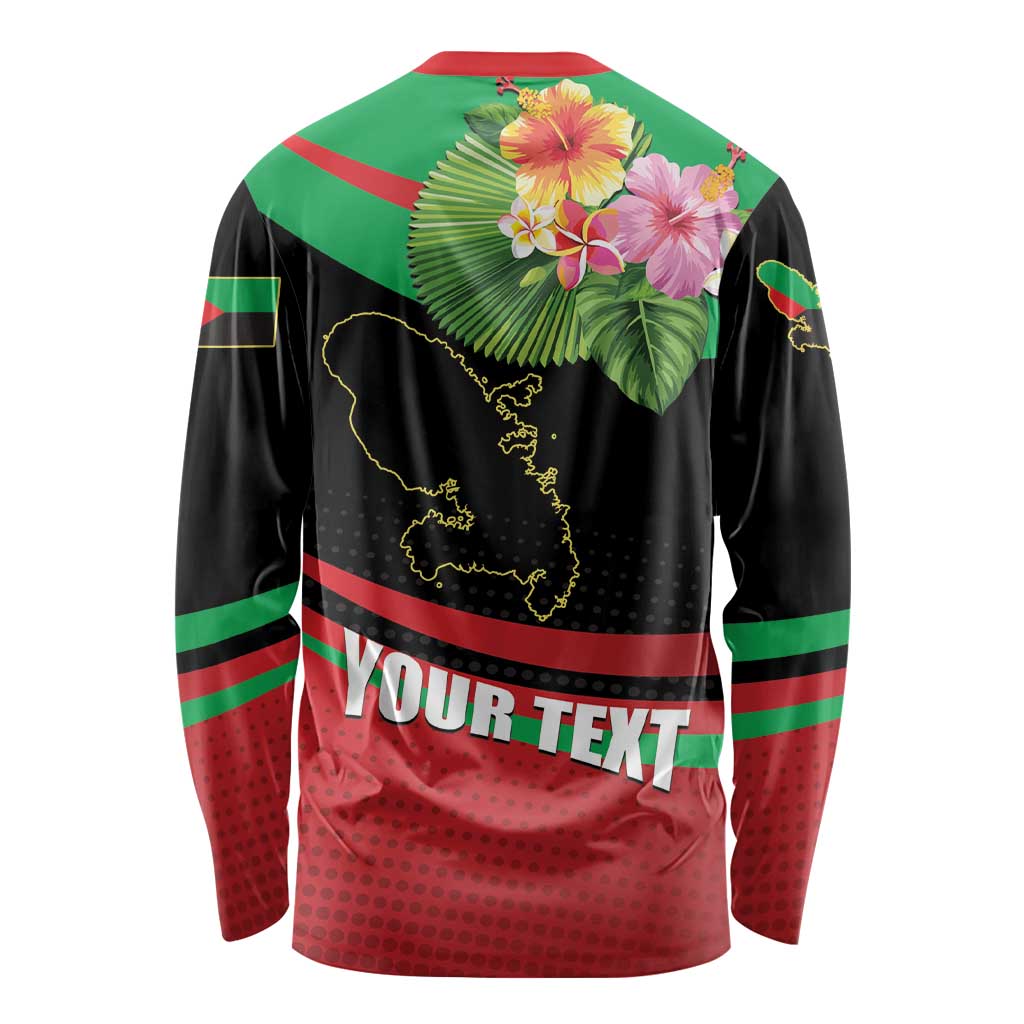 Personalized Martinique Tropical Flower Long Sleeve Shirt Matinik Beautiful Island