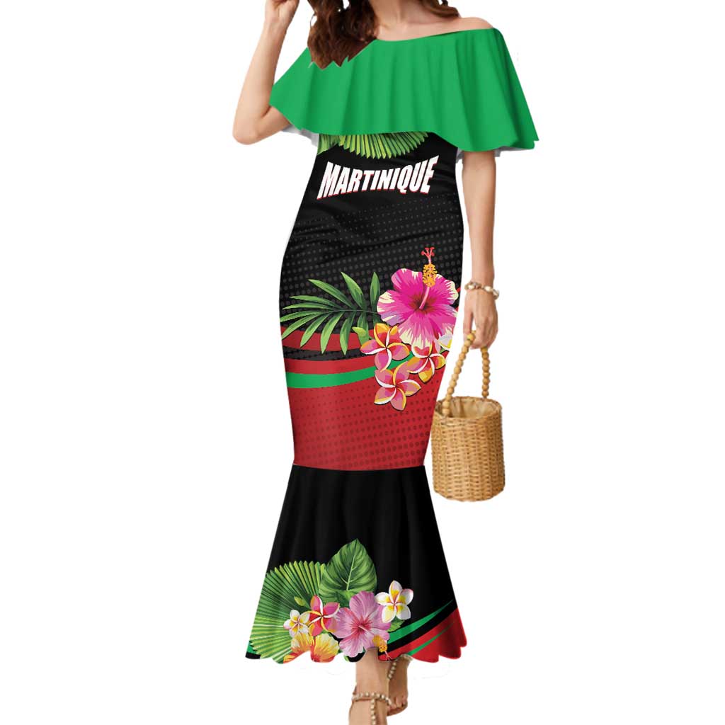 Personalized Martinique Tropical Flower Mermaid Dress Matinik Beautiful Island