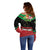 Personalized Martinique Tropical Flower Off Shoulder Sweater Matinik Beautiful Island