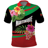 Personalized Martinique Tropical Flower Polo Shirt Matinik Beautiful Island