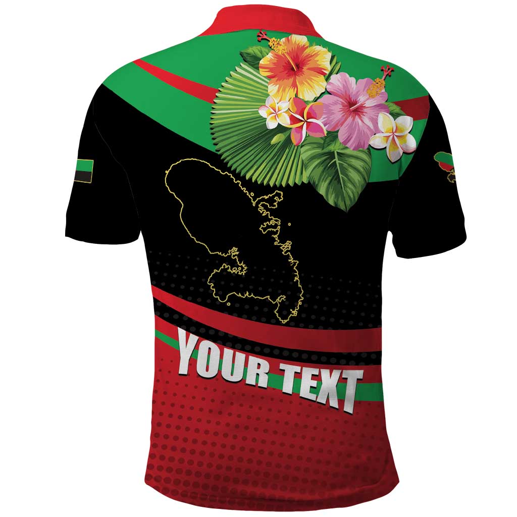 Personalized Martinique Tropical Flower Polo Shirt Matinik Beautiful Island
