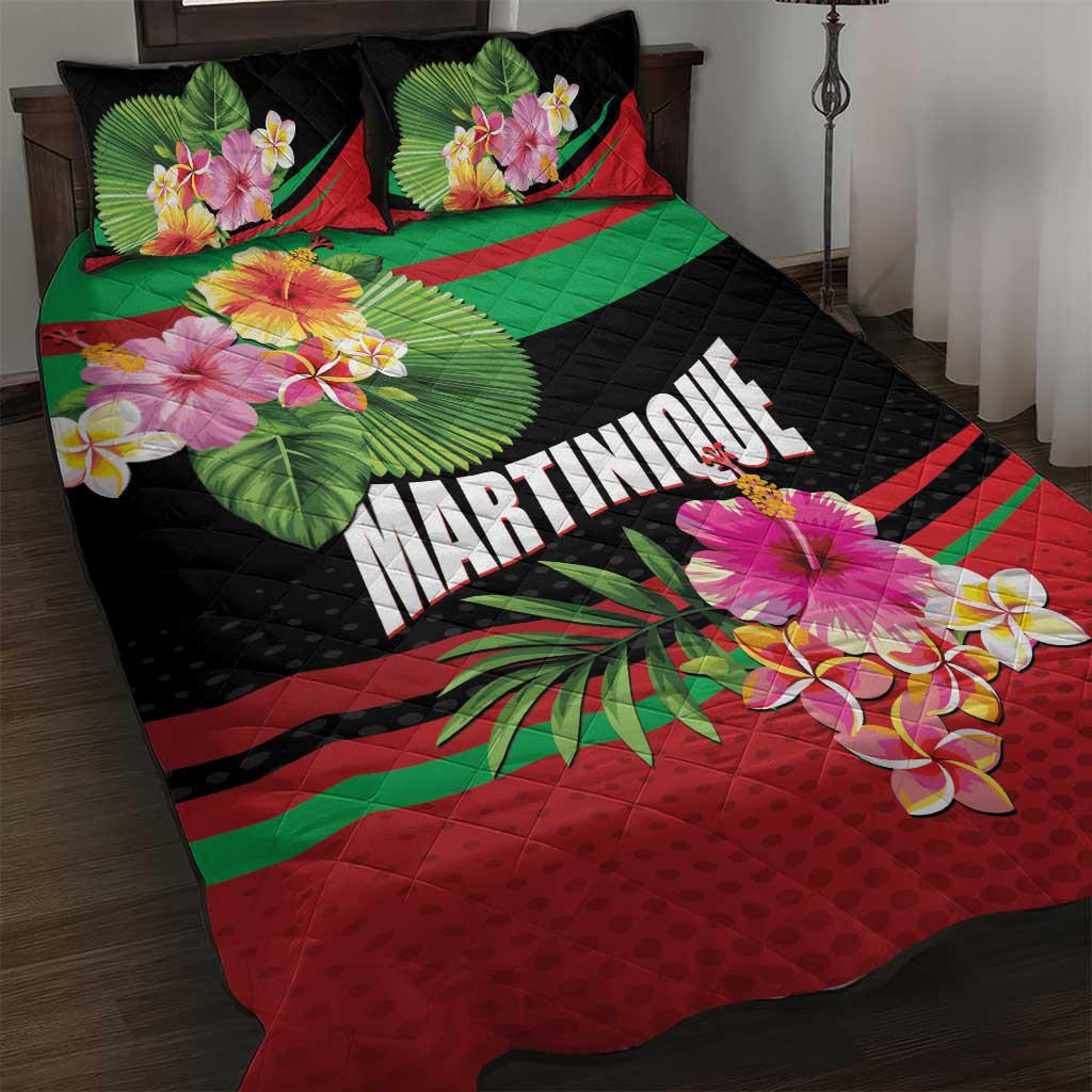 Personalized Martinique Tropical Flower Quilt Bed Set Matinik Beautiful Island