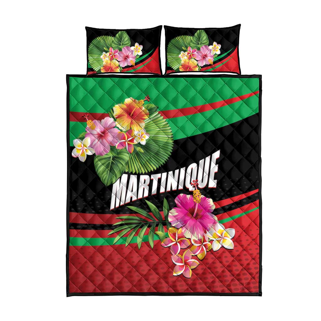 Personalized Martinique Tropical Flower Quilt Bed Set Matinik Beautiful Island