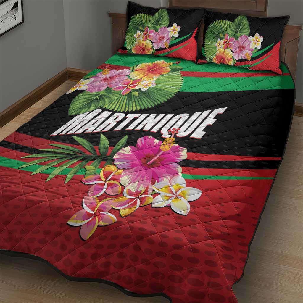 Personalized Martinique Tropical Flower Quilt Bed Set Matinik Beautiful Island