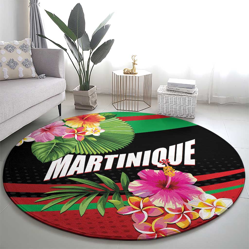 Personalized Martinique Tropical Flower Round Carpet Matinik Beautiful Island