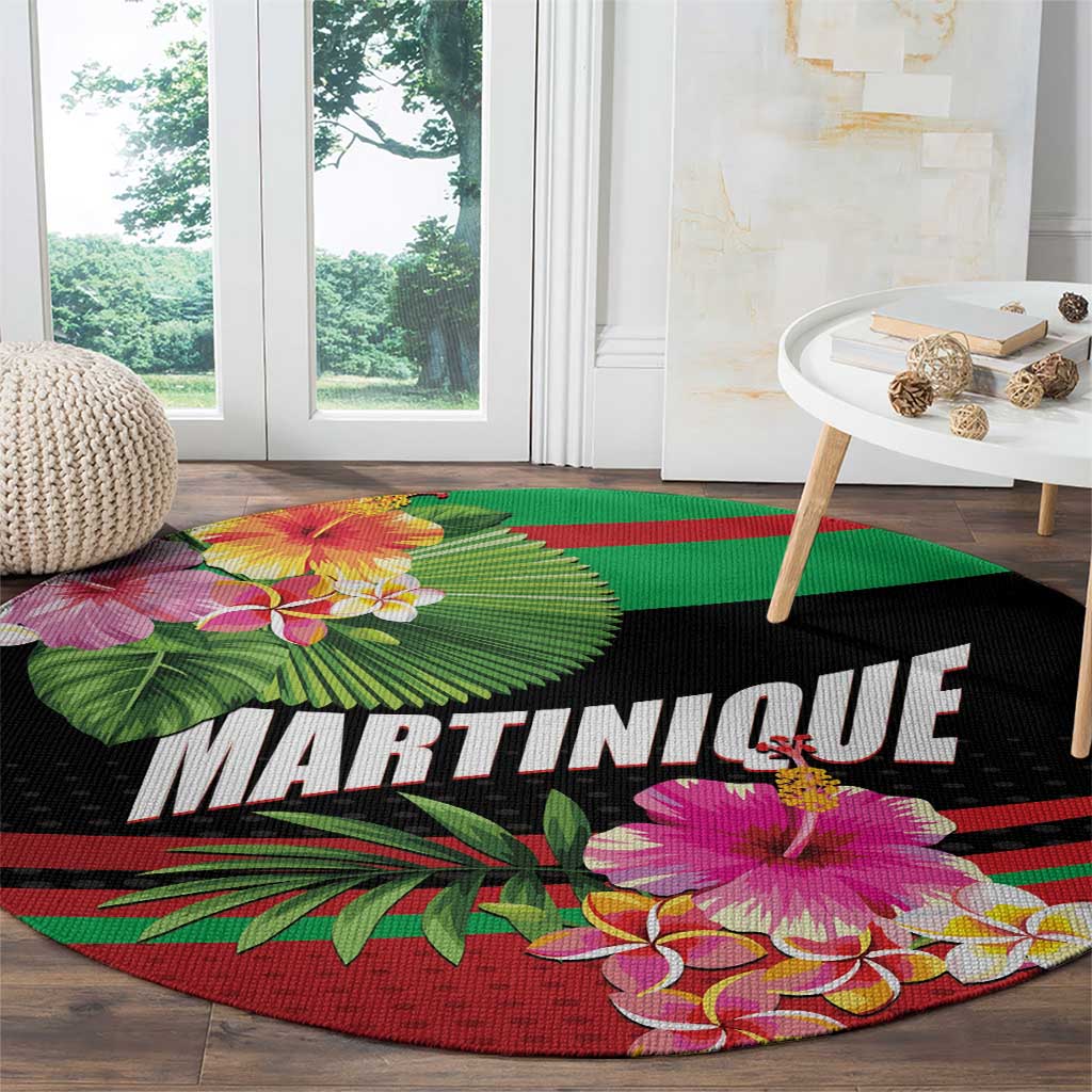 Personalized Martinique Tropical Flower Round Carpet Matinik Beautiful Island