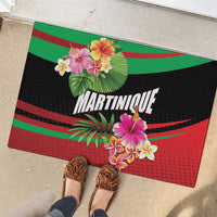 Personalized Martinique Tropical Flower Rubber Doormat Matinik Beautiful Island