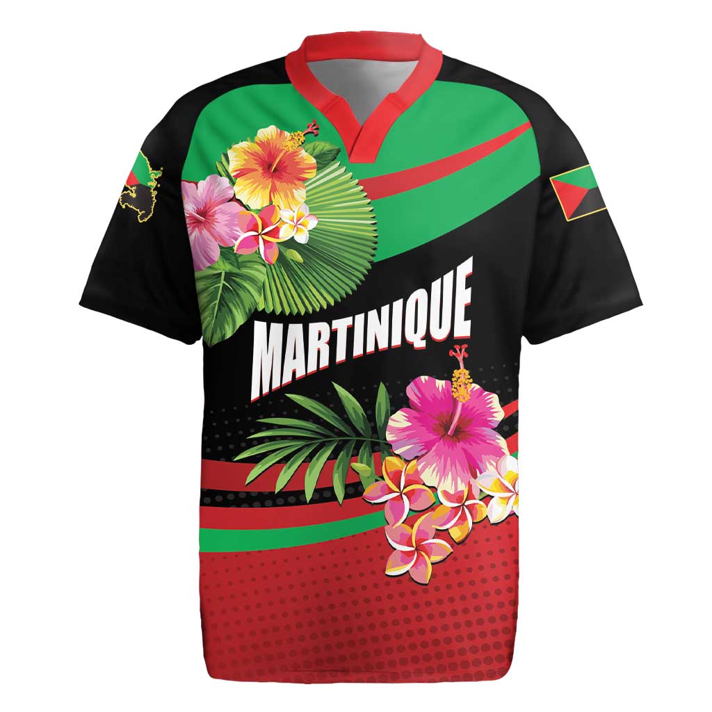 Personalized Martinique Tropical Flower Rugby Jersey Matinik Beautiful Island