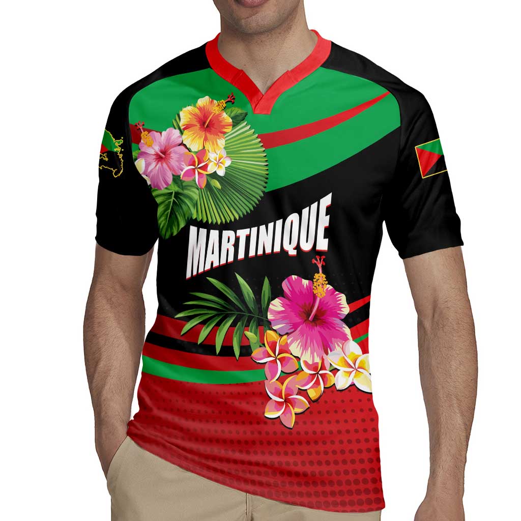 Personalized Martinique Tropical Flower Rugby Jersey Matinik Beautiful Island