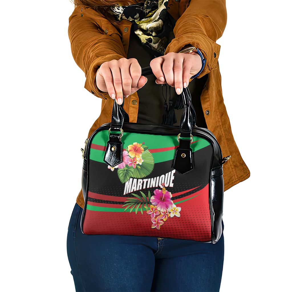 Personalized Martinique Tropical Flower Shoulder Handbag Matinik Beautiful Island