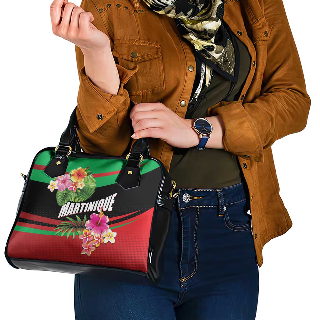 Personalized Martinique Tropical Flower Shoulder Handbag Matinik Beautiful Island