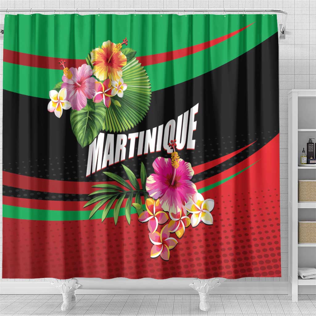 Personalized Martinique Tropical Flower Shower Curtain Matinik Beautiful Island